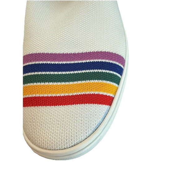 ROTHYS Size 10 Limited Edition SF Pride White Rainbow Stripe Slip On Sneakers - Picture 11 of 16